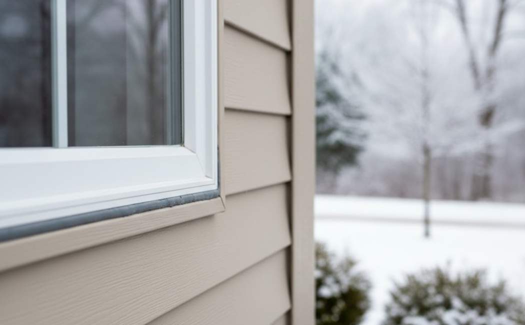 Sealed windows and exterior walls for winter weather protection