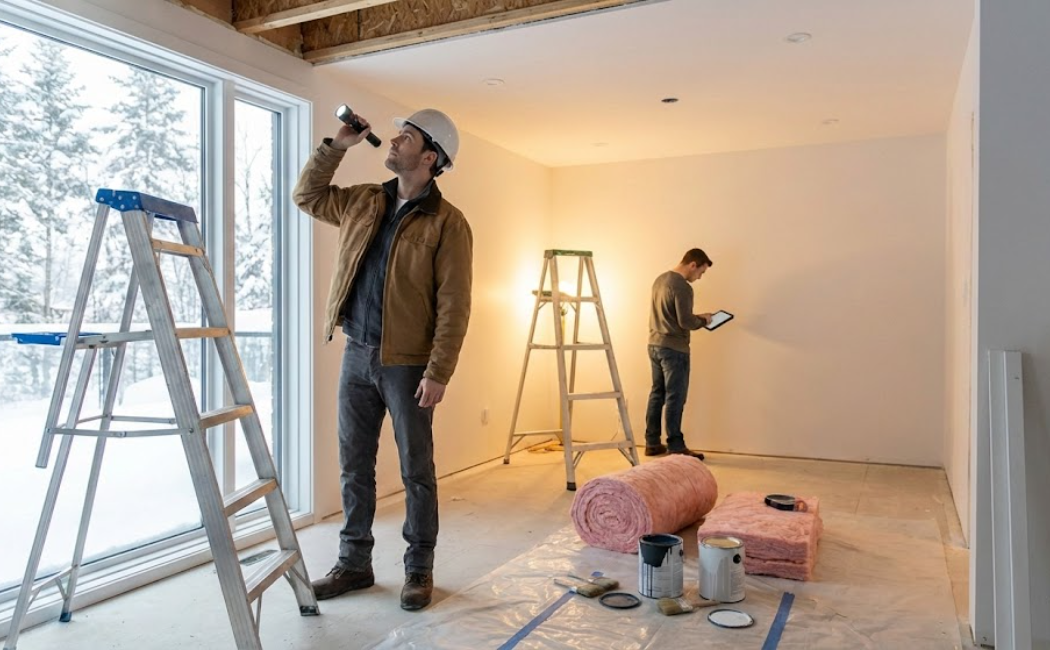 Winter home remodeling project, improving home value and energy efficiency